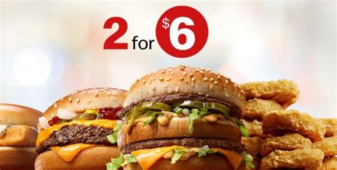 mcdonalds 2 for 6|mcdonald's 2 for $6 end date.